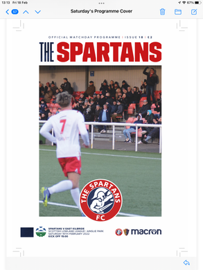 the Spartans vs East Kilbride Fc Match Programme